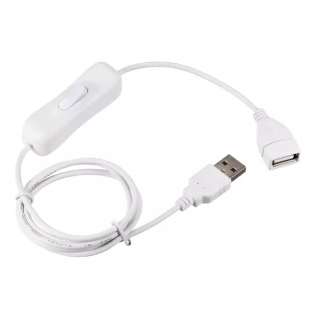 USB Câble ON/Off Interrupteur Mâle à Female 1M Blanc pour LED Bureau LED Bande