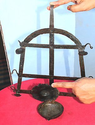 19c Antique Handmade Worship Wall Hanging Oil Lamp 5 In 1 Lighting Collectibles