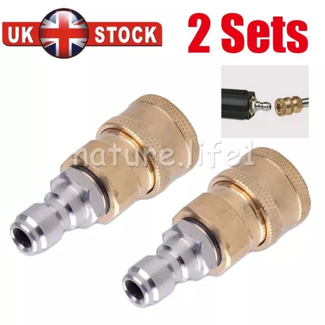 1/4'' Quick-Release Connect Pressure Washer Fitting Coupling Connector Adapters