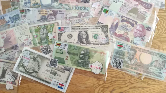 Lot Of 100 X World Banknotes. All Different All New 100 Pcs. 2