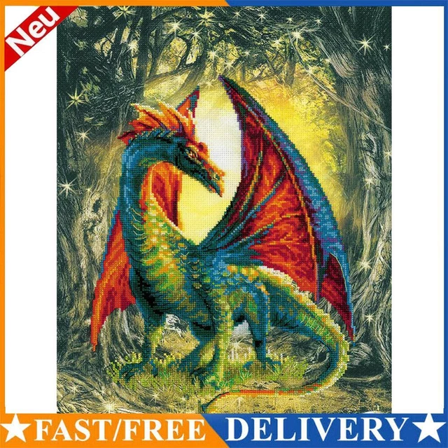 Full Cross Stitch Dragon Animal Embroidery Cotton Thread DIY 11CT Needlework Kit