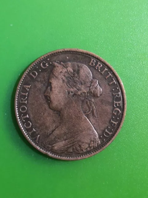 1861 Victoria Half Penny Coin #1155c