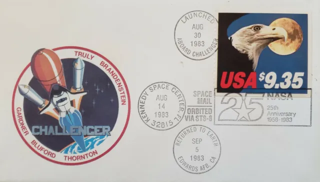 1983 Nasa 25Th Anniversary Challenger Space Shuttle Mail Ogp S/N 101790 Sts-8 Nr