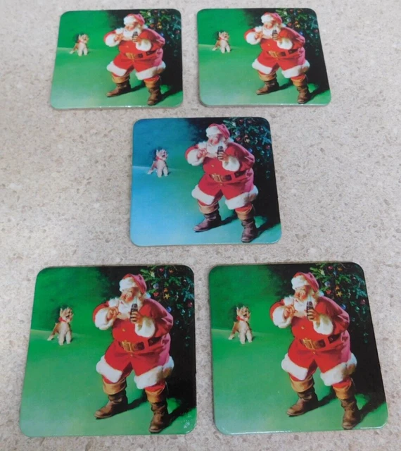Coca Cola Santa Claus 5 Pc Coaster Set