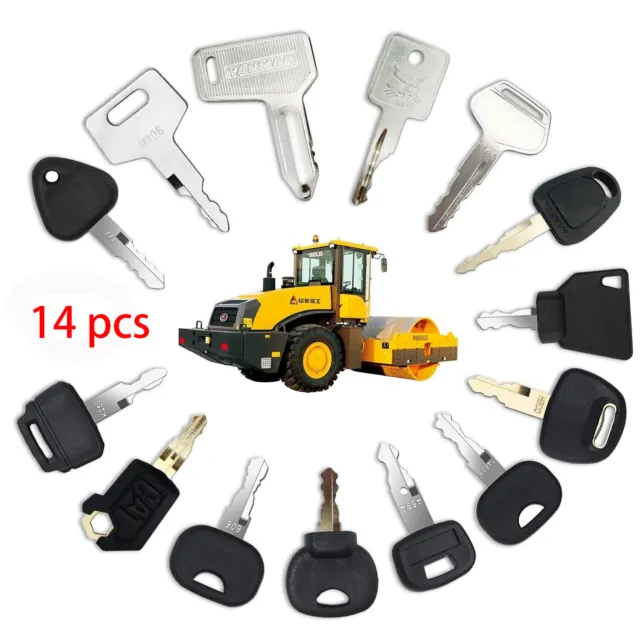 14 PCS Lgnition Starter Key Set Replacement Excavator for Agricultural Machinery
