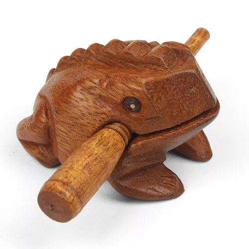 Mini Wooden Croaking Frog Güiro - Fair Trade Percussion Instrument - Fun for...
