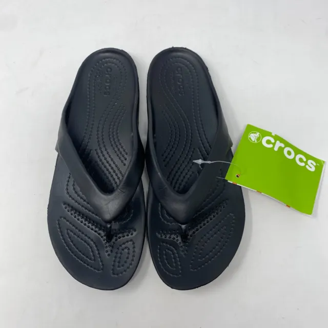 Crocs Kadee II Flip Flops Thong Sandals Women's Size 7 Black 202492-001
