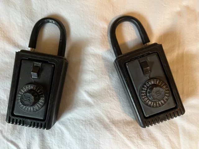 Heavy-Duty Vintage Key Storage Combination (2) LocBoxes Supra w/Combo. pre-owned