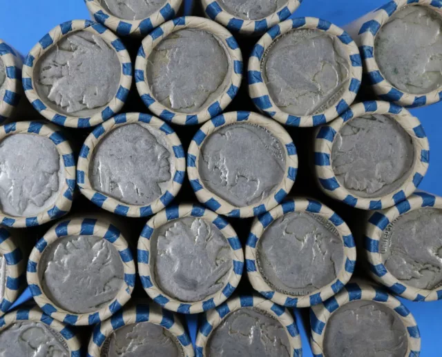 INDIAN HEAD BUFFALO NICKELS 40-Coin Roll Not Readable No Dates Dateless