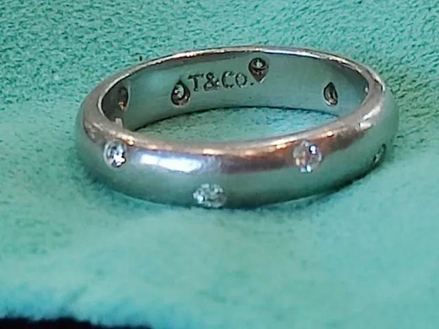 Tiffany & Co. Platinum Etoile Diamond Band Ring Size 5.5