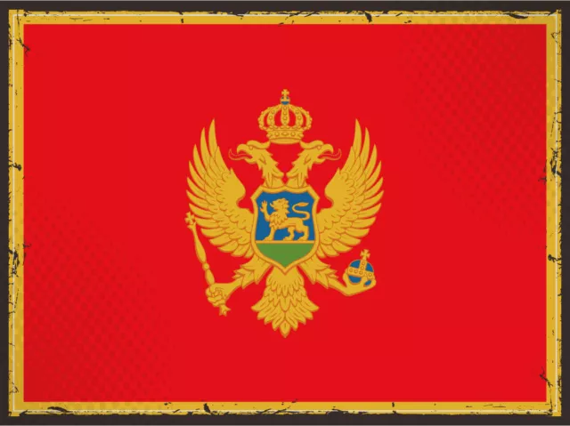 Ontrada Blechschild 20x30cm gewölbt Montenegro Flag Montenegro Schild