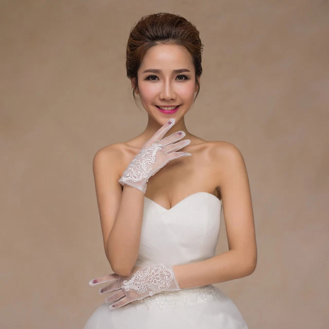 Guanti in tulle senza dita abito da sposa guanti accessori abbigliamento ragazza