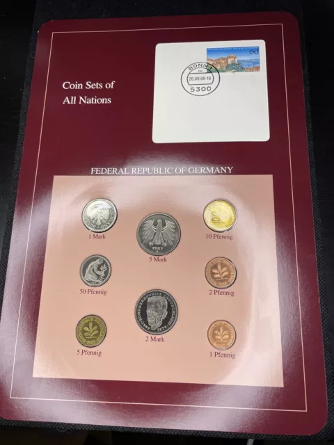 Coins of all Nations Germany - 8 Coins & Stamp