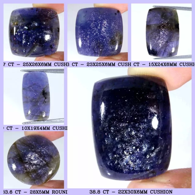 Natural African Blue Iolite Sunstone Loose Gemstone Cabochon