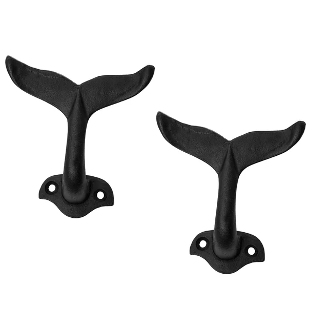 Whale Tail Wall Hanger Coat Towel Hook Nautical Cast Iron Beach Decor Hooks