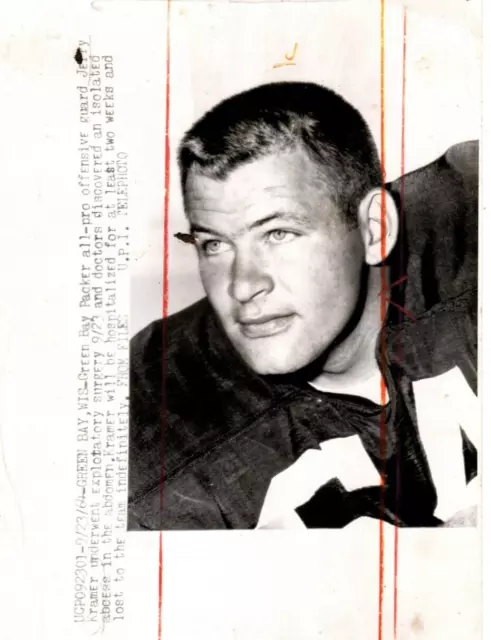 Original 1964 Upi Press Photo Green Bay Packers Hall Of Famer Jerry Kramer