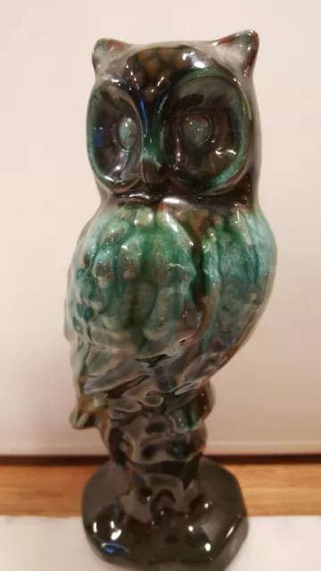 Vintage Hand Painted Blue Mountain Pottery Owl H7.5" vgc