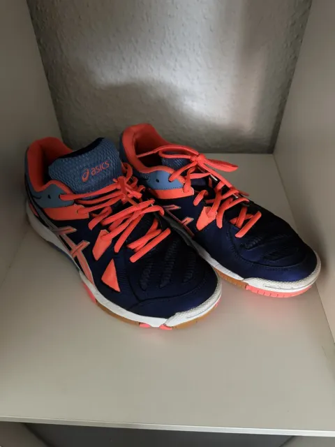 Turnschuhe Damen Mädchen Asics 39 Blau Orange/Pink