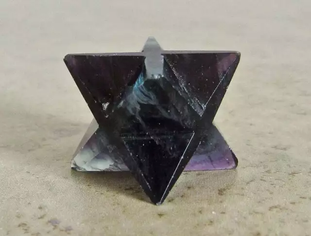 Fluorite Stone Merkaba Star 8 Points Natural Rock Reiki Energy Healing Gemstone