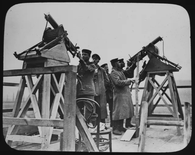 WW1 GERMAN ANTI-AIRCRAFT GUNS Magic Lantern Slide PHOTO