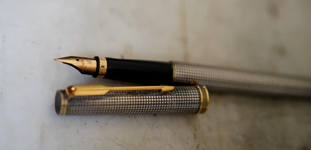 Stylo Plume Parker 85 Florence - Argent Vermeil 925 Et Plume Or 18 Carats