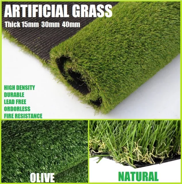 Artificial Grass Synthetic Grass Turf Fake Plant Lawn 5-100SQM 15mm 20mm 30mm