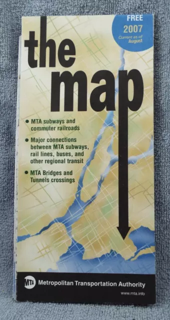 The Map - New York City MTA - Mass Transit Association - Aug 2007 - FREE Ship