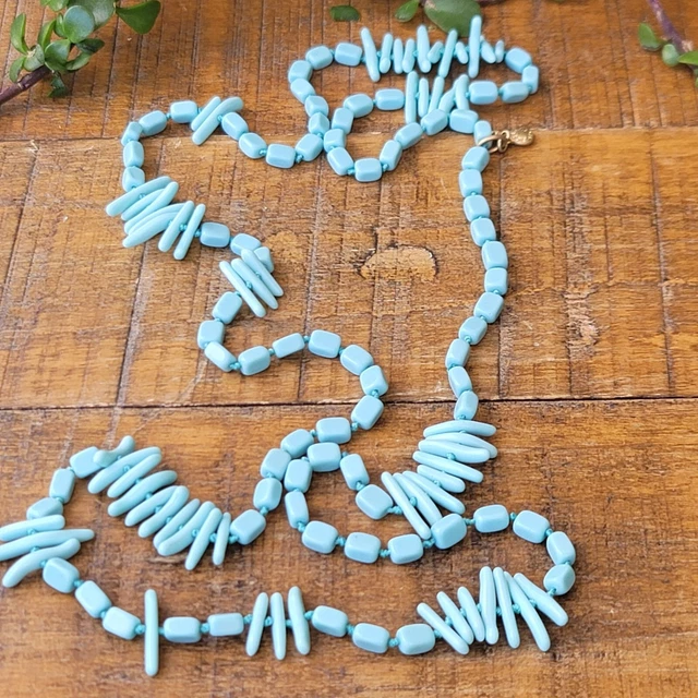 J. Crew 36" Strand Necklace Knotted Turquoise Blue Faux Coral Shape Bead J. Crew 36" Strand Necklace Knotted Turquoise Blue Faux Coral Shape Bead