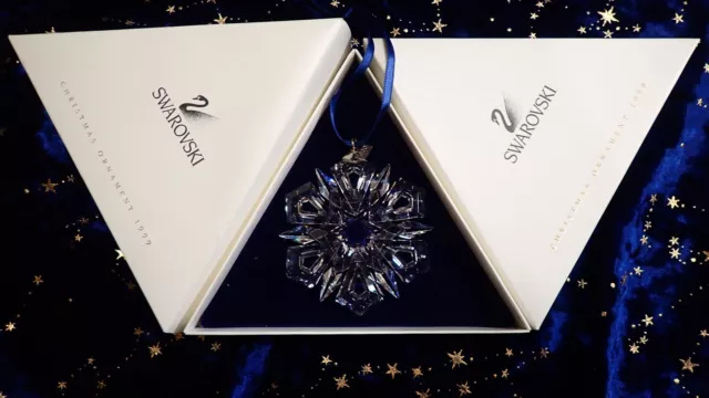 1999 Swarovski Crystal Snowflake Ornament - Christmas Decoration Star With Box