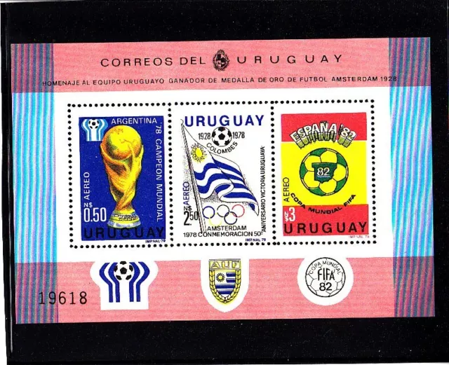 Briefmarken Fussball-WM 1982 - URUGUAY - Block postfrisch