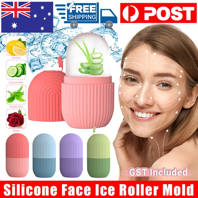 Ice Facial Cube Massager Ice Roller to Depuff Sculpt Face Pink Shrink Pores AU