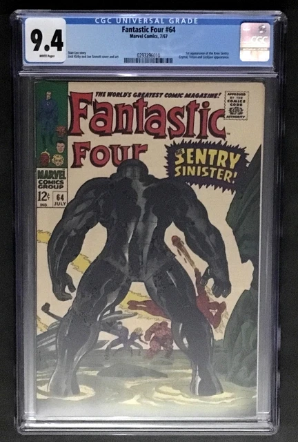 FANTASTIC FOUR #64 CGC 9.4 NM WP 1st APP. KREE SENTRY STAN LEE KIRBY MARVEL 1967