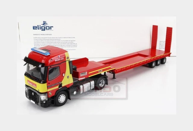 1:43 ELIGOR Renault T460 Truck Pianale Securite Civile 2018 Red Yellow ELI117204