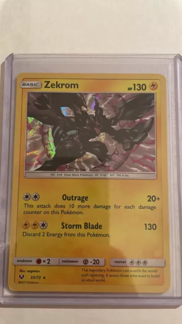 Pokemon Shining Legends Card: ZEKROM - 35/73 - Rare Holo - Recaptured LTD