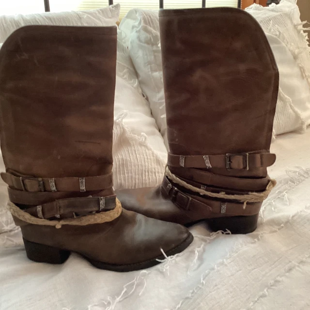 FREEBIRD BY STEVE Madden Drover Leather Boots Womens Size 8 Nu Rubber Soles 89.00 PicClick