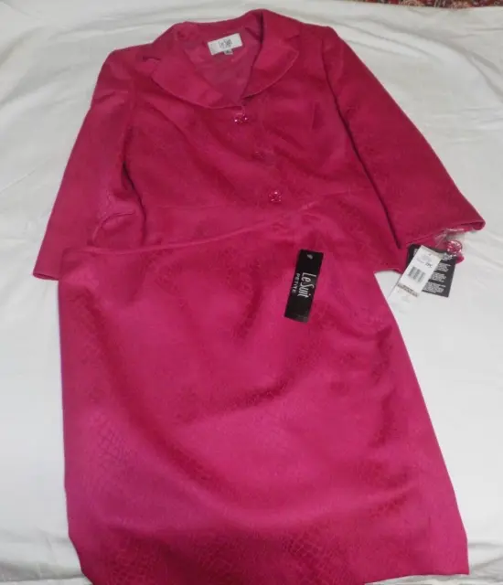 Vtg. NOS Women's Le Suit Petite English Garden Orchid Pink 2 pc Suit, Size 12 P