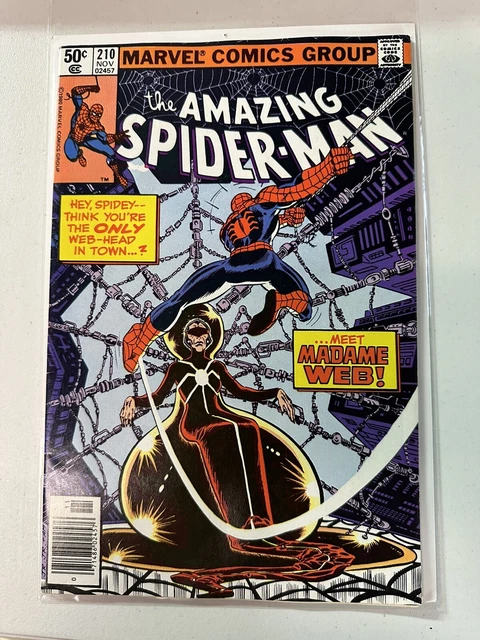 The Amazing Spider-Man #210 Newsstand 1st Madame Web! Marvel 1980 Nice copy!
