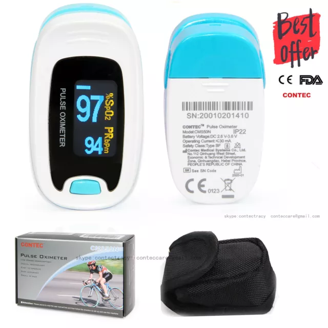 OLED Fingertip Pulse Oximeter Finger Blood Oxygen Spo2 Heart Rate Monitor,case