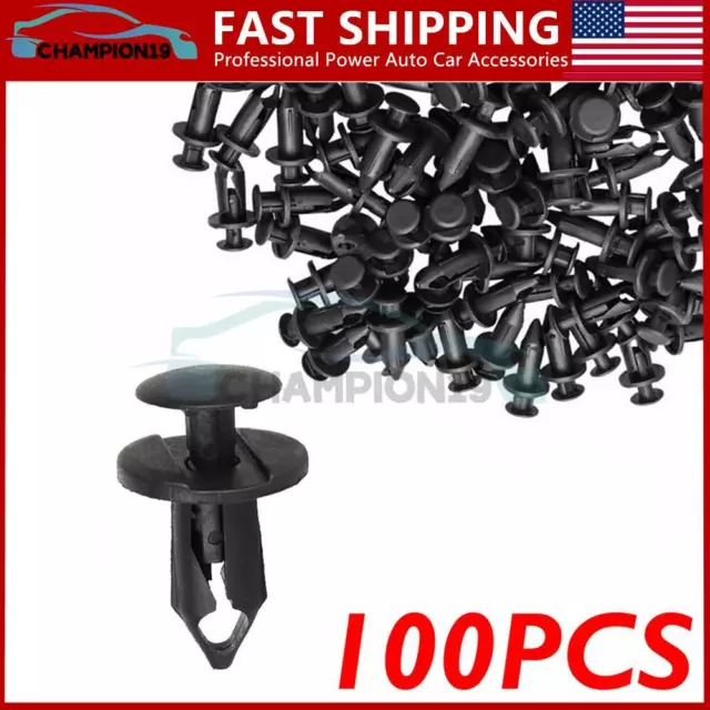 100pcs Trunk Screw Rivets Car Bumper Fender Fit For Auto Plastic Fastener Clips