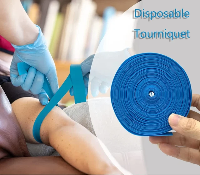 Disposable Elastic Tourniquet Band First Aid Blue Intravenous Infusion Bandage