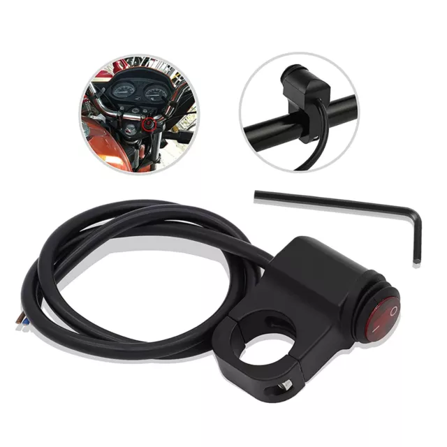 LED Motorcycle Switch ON OFF Handlebar Mount Push Button 12V Headlight Fog Light 3