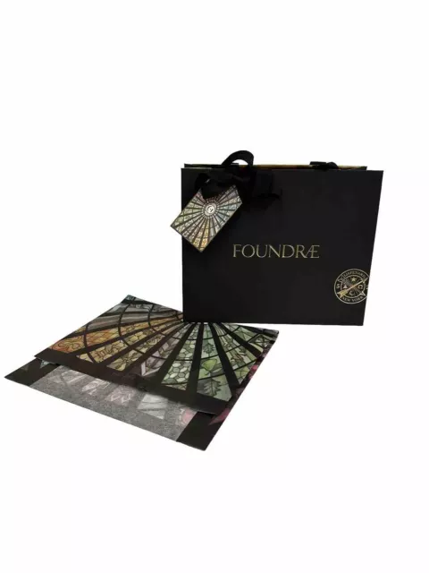 Foundrae Shopping Gift Bag with Stained Glass Tissue Paper