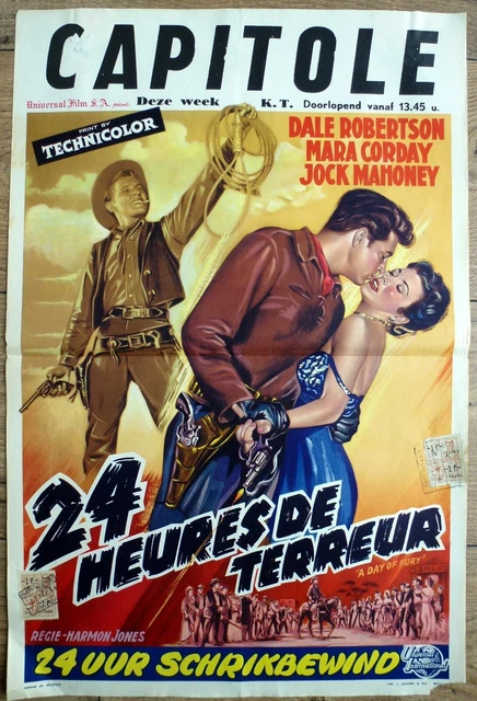 belgian poster western A DAY OF FURY, DALE ROBERTSON, MARA CORDAY, JOCK MAHONEY