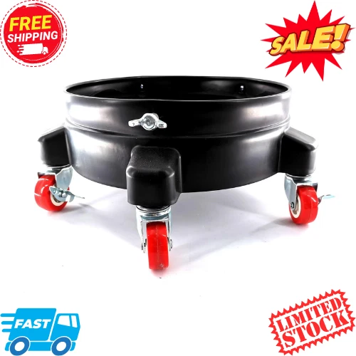 Heavy Duty 5 - Gallon Auto Drive Durable Bucket Dolly Mop Wash Drum Cart Rolling