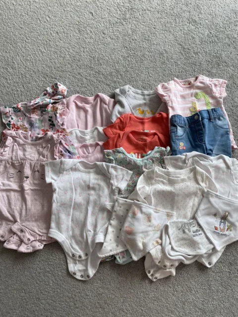 Baby Girl Clothes Bundle 0-3 Months 18 Items  Various Brands Bodysuits