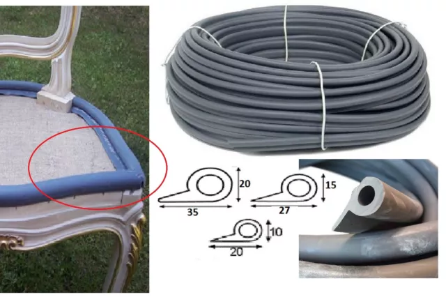10 Metri Di Torcolo Burlotto Bordino Gomma Tappezzeria Di Sedie Divani Poltrone.