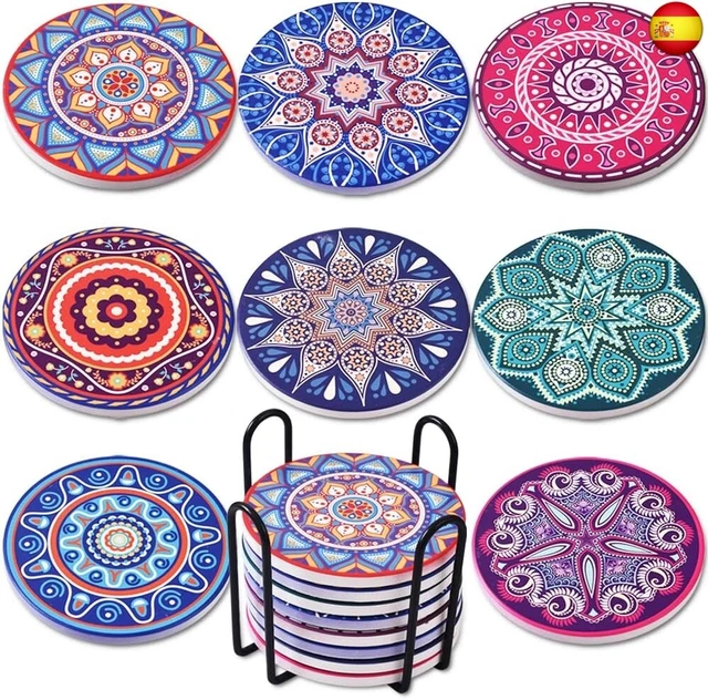 64 Posavasos De Pizarra, Caja De Bambú, Tiza Para Escribir, Cuadrados