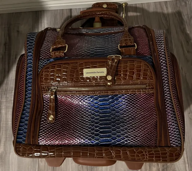 Samantha Brown Spinner Luggage Underseater Bag-Blue & purple rare.  Pre loved