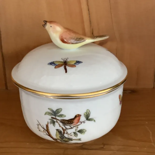 Herend Rothschild Bird Mini Covered Bowl/ Sugar Bowl