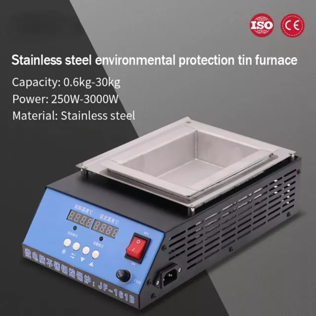 600W Solder Pot Tin Melting Furnace Square Immersion Welding Soldering Furnace